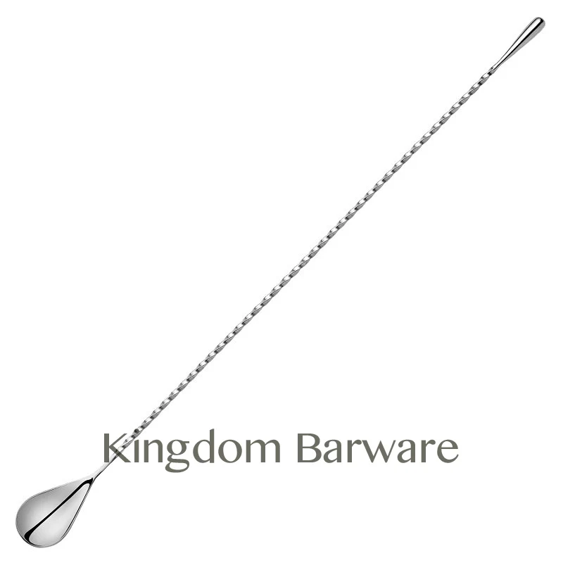 50cm Cocktail Bar Spoon 304 Stainless Steel Twisted Mixing Stir Spoon Bar Tool