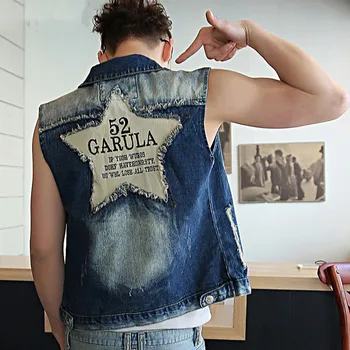 

New Spring Summer Denim Vest Classic Design Casual Men Korean version Plus Asian size