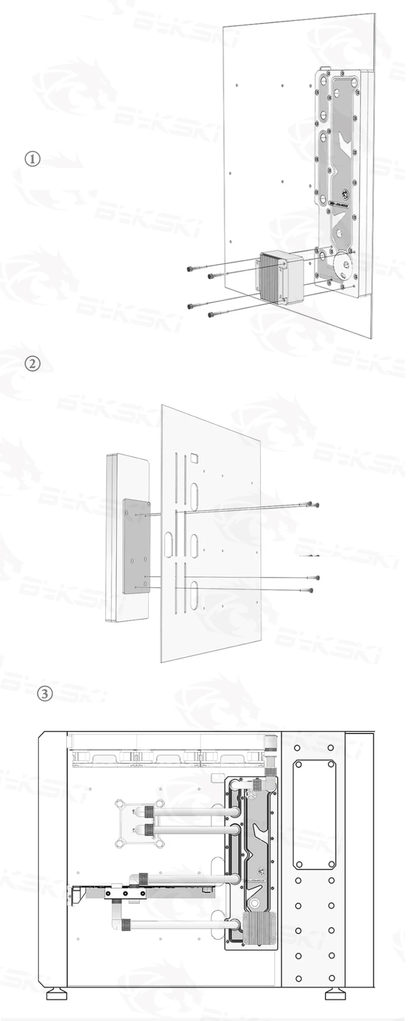 BYKSKI акриловая доска водный канал решение использовать для JONSBO MOD1 компьютерный корпус для ЦП и блок GPU/3PIN RGB/Combo DDC насос