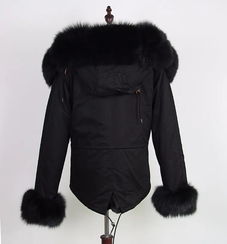 Бренд натуральный натуральным лисьим Мех животных пальто с воротником короткий камуфляж зимняя куртка для женщин верхняя одежда плотны