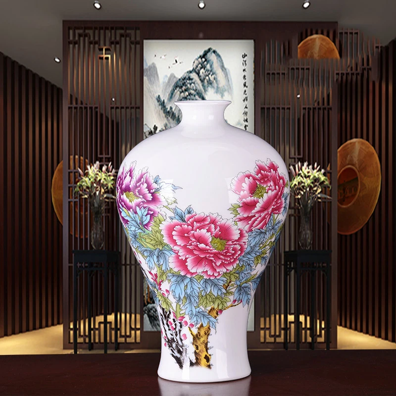 Новое поступление старинная Цзиндэчжэнь тонкая китайская ваза с цветами и птичьими узорами Керамическая Настольная Ваза фарфоровая декоративная ваза