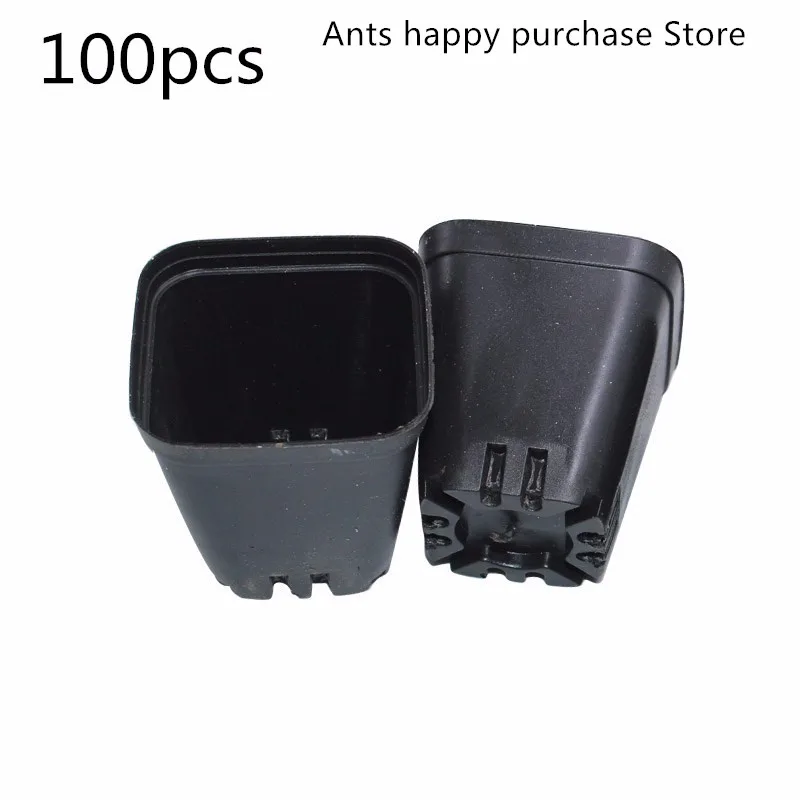 

100PC small Plastic Flowers Plants pot Nursery Pot Plant Seedling Pouch Holder Raising Bag Nutrition Block Pots Garden Supplies