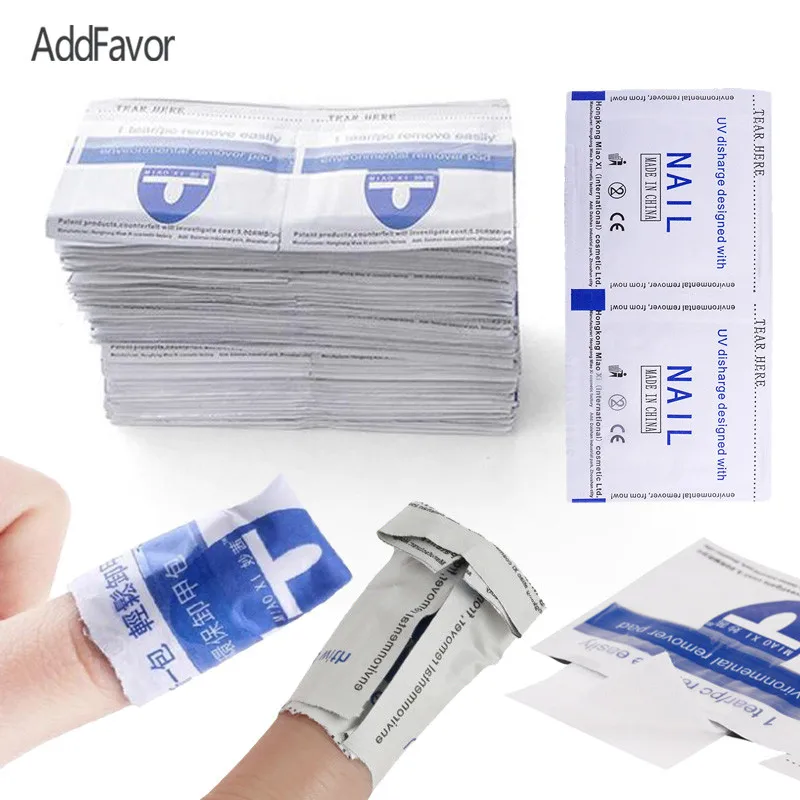 

AddFavor Environmental Nail Gel Remover Wraps UV Gel Soak Off Cap Foils Wipes Manicure Tool Acrylic Nail Polish Remover Wraps
