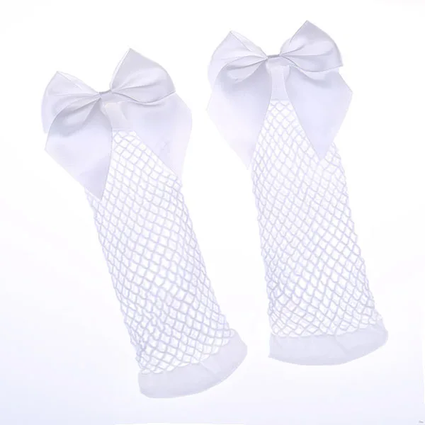 knee socks Chic Streetwear Women's Harajuku Black Breathable Bow knot Fishnet Socks.Sexy Hollow out Mesh Nets Socks Ladies Girl's Bow Sox walking socks womens Women's Socks