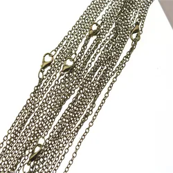 Elegant Black & Gold Cross Link Chain Necklace Set - 10 Pieces (Antique bronze)