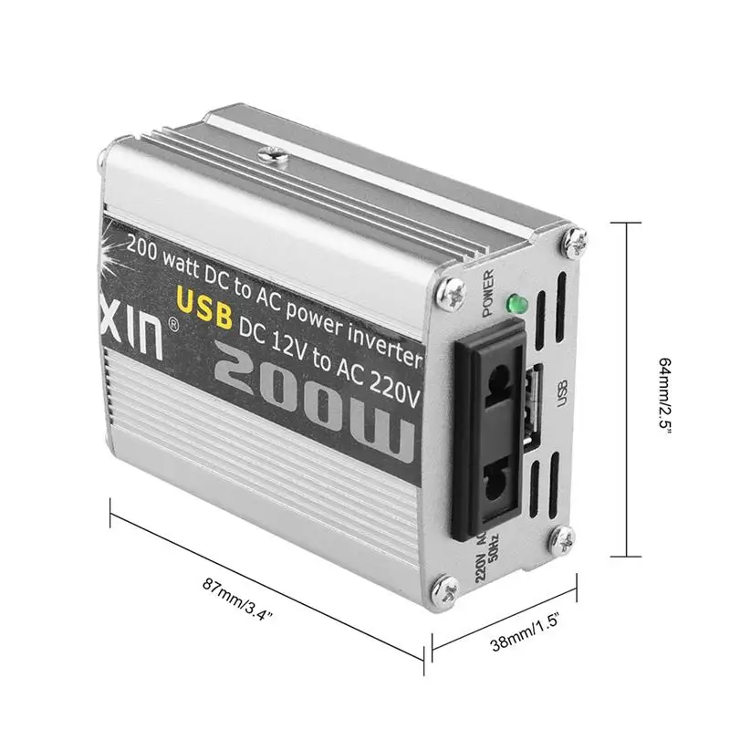 AOZBZ автомобильный преобразователь питания USB зарядное устройство Инструмент 200 Вт DC 12 В к AC 220 В модифицированный синусоидальный адаптер питания автомобиля