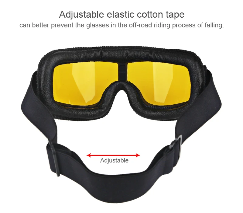 óculos ajustável Motocross retro óculos vintage preto