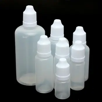 

5pcs 5/10/15/20/30/50/100ml Empty Refillable Squeezable Dropper Bottles Eye Liquid Dropper Sample Eyes Drop Refillable Bottles