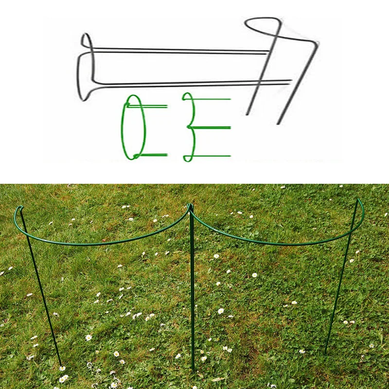 2 шт. полукруглый растительный опора, садовый инструмент, твердая сталь, ржавчина, полукруглая растительная граница, поддерживающий провод, опора для растений