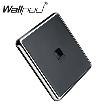 

Data Socket Wallpad Plastic Chrome Frame Black Eternet Outlet RJ45 Wall Socket