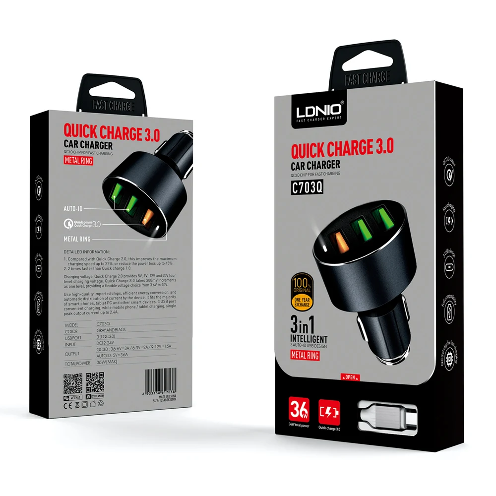 LDNIO three USB PORT CAR CHARGER (8)