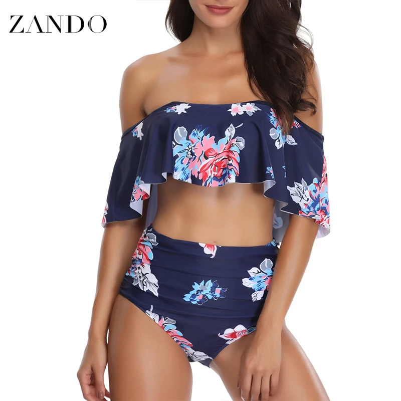 

Zando Tankini Swimming Suits For Women Swimsuit Sexy Halter Beach Swimwear Two Piece Suits Female Bathing Body Suits