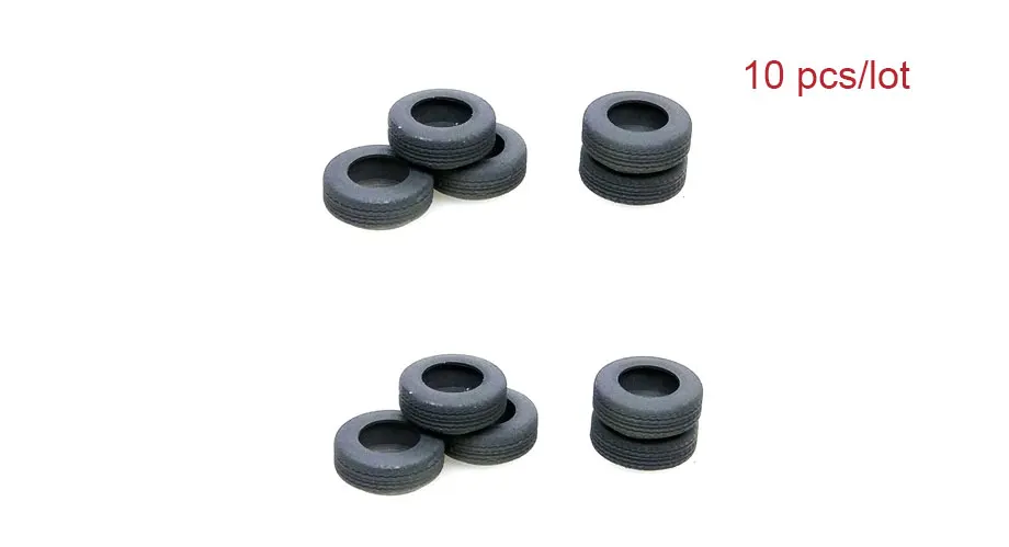 

10 PCS DIY 1:87 Simulation Truck Big Tire Decoration Train Model Scene Station Rail Side Decoration Model Train Ho Scale