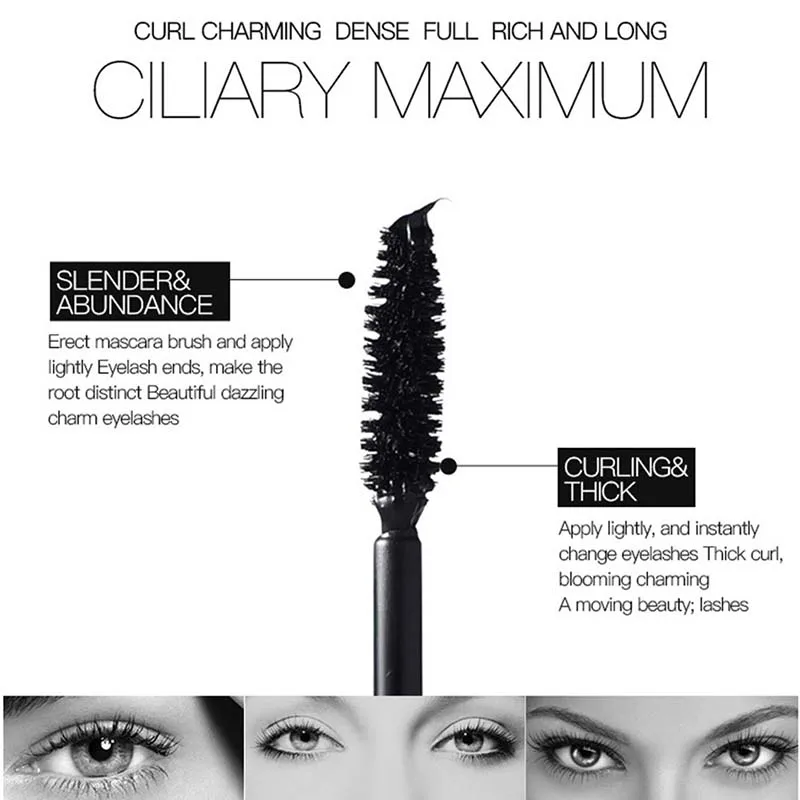 4D Double-head Mascara Curling Thick Lengthening Sweatproof Mascara Not Blooming Combination Eyes Makeup Cosmetic Tool