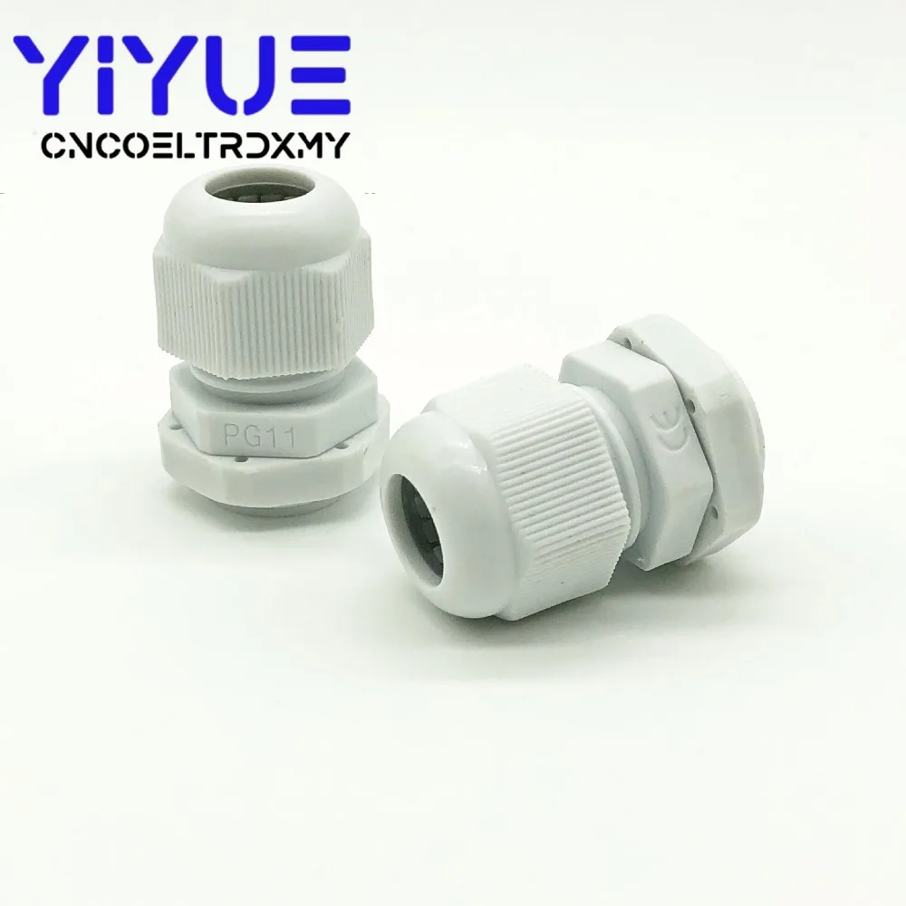 IP68 PG7 PG9 PG11 PG13.5 PG16 PG19 Wire Cable Waterproof Nylon Plastic Cable Gland Connector 5pcs/lot
