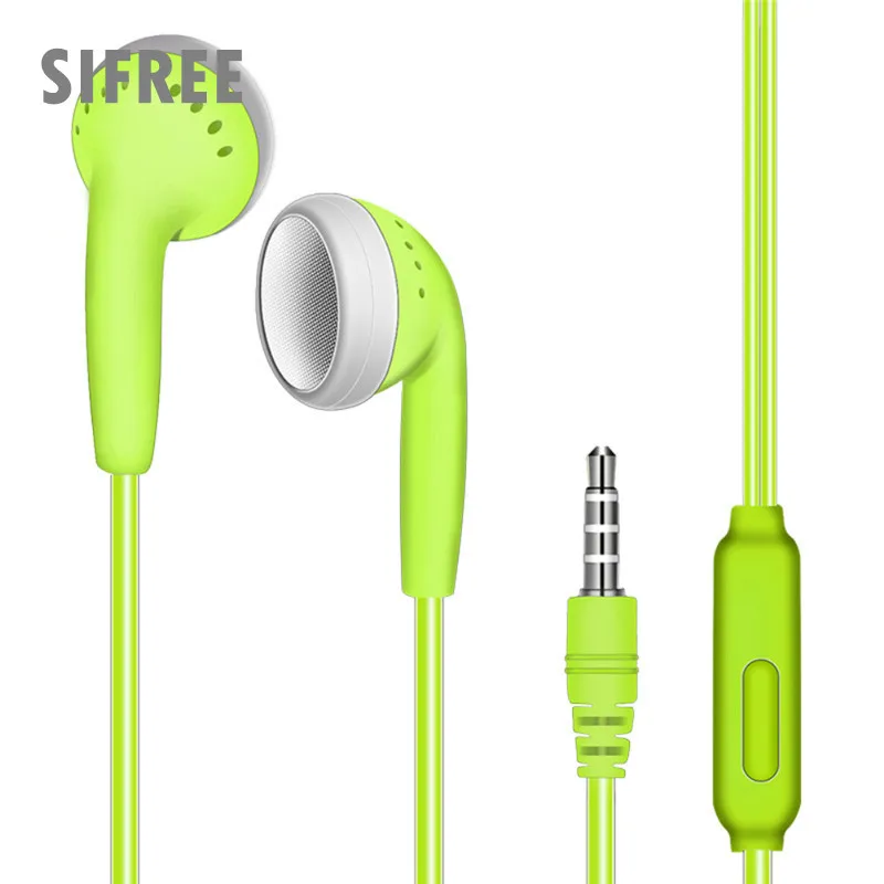 

3.5MM Earbuds In-ear flat earphone accessories earplugs Subwoofer with wheat earphones Wired in-line headset voice headset