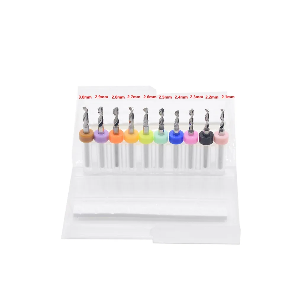 

10pcs/Set 2.1mm-3.0mm High Quality Hard Alloy PCB Print Circuit Board Carbide Micro Drill Bits Tool 2.1mm 3.0mm for SMT CNC
