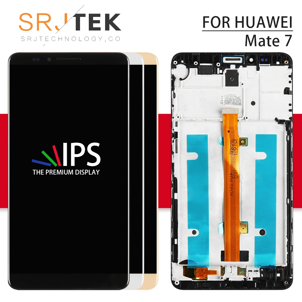 

Srjtek For Huawei Mate 7 LCD Display Panel with Touch Screen Digitizer Glass Assembly / Frame 100% Tested 6.0inch 1920*1080