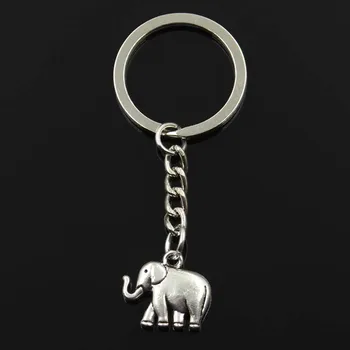 

Fashion Two Sided Elephant 21x18x5mm Pendant 30mm Key Ring Metal Chain Silver Color Men Car Gift Souvenirs Keychain Dropshipping