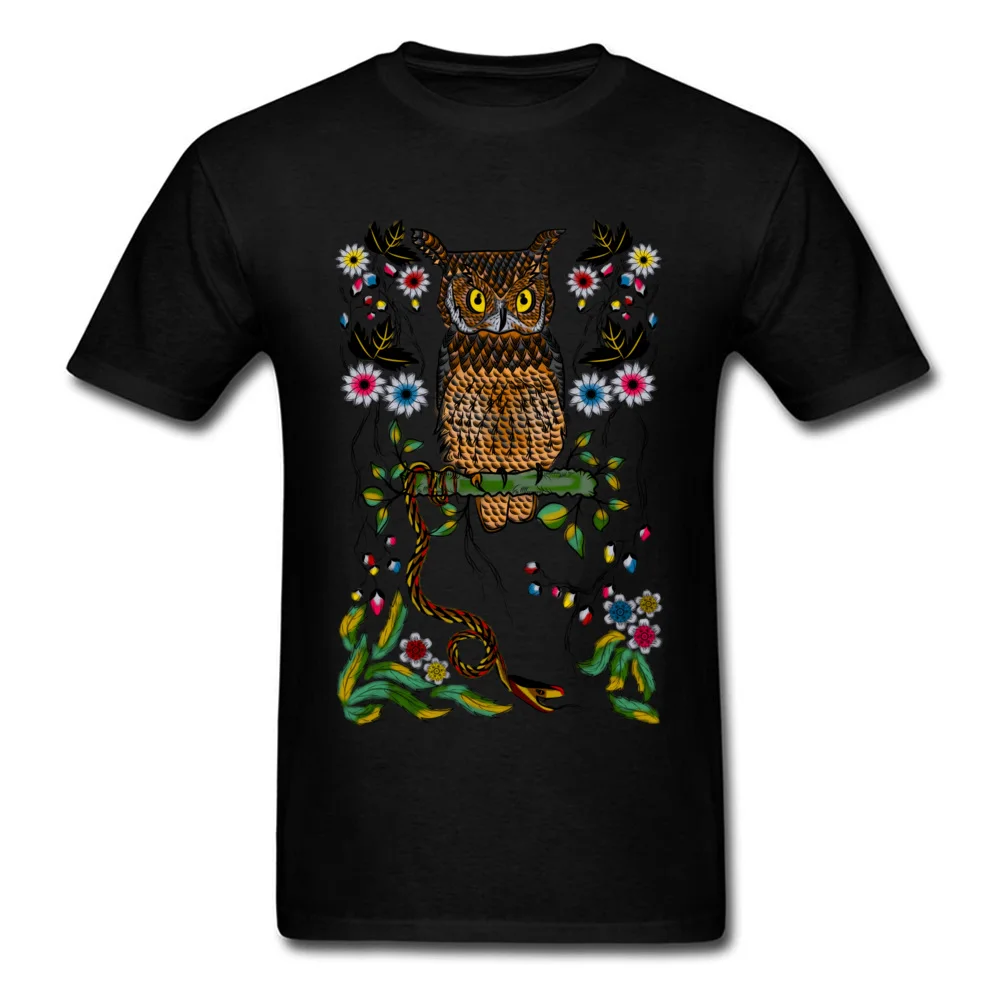 Vibrant Jungle Owl and Snake_black