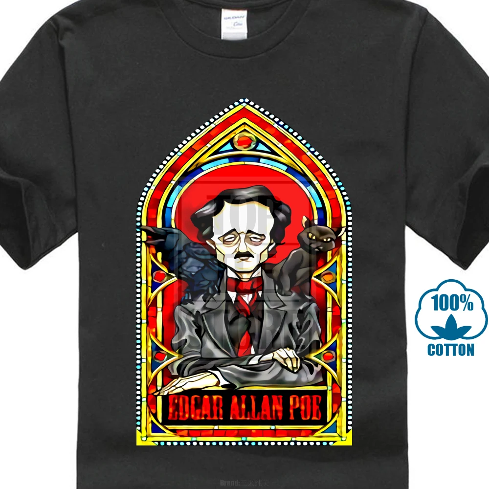 Edgar Allan Poe Glass Window T Shirt S M L Xl 2Xl Brand New Official T