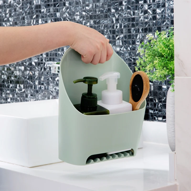 Meyjig Punch-free Bathroom Shelf Organizer Bathroom Wash Rack Toilet Plastic Wall Hanging Shelf Sundries Storage Rack6