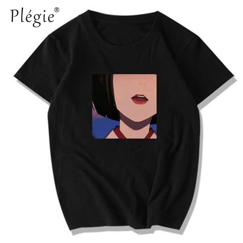 

Plegie Female Summer O-Neck Short Sleeve Cotton T-Shirts Women Fashion Face Printed Tees Casual Brand TShirt Harajuku Tops
