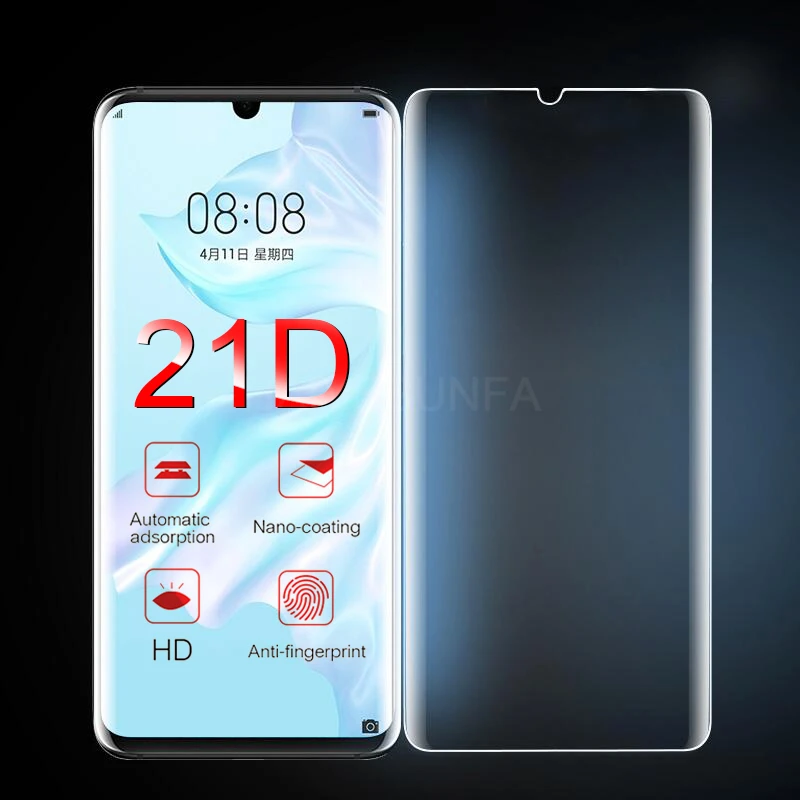 

21D Protective Glass On The For Huawei P30 P20 Pro P10 Plus Tempered Screen Protector For Huawei P30 P20 Lite Curved Glass Film