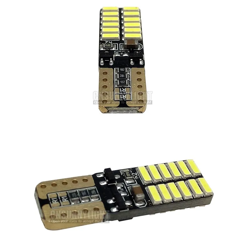 2pcs High quality T10 CANBUS 24SMD 4014 194 W5W 501 24 SMD LED White Car Side Tail Light Bulb T10 w5w Led Canbus (3)