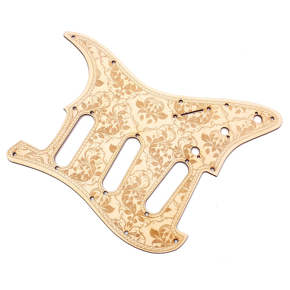 SSS деревянная Гитара Pickguard Древесина клена с декоративным цветочным узором для