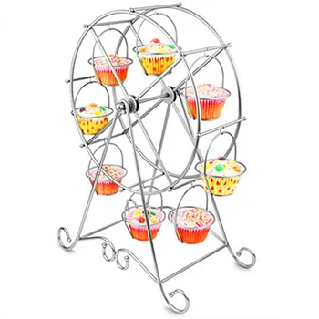 

8 Cups Cake Stand Metal Ferris Wheel Display Stand Cup Holder Party Decor Cupcake Stand Wedding & Engagement