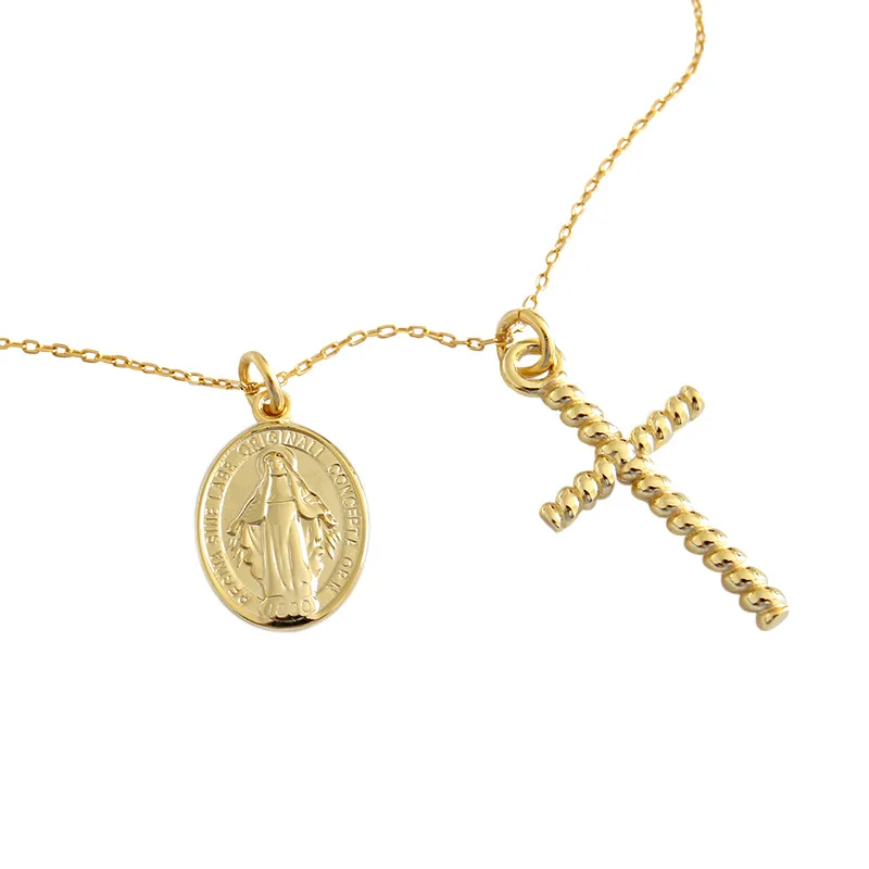 

Fashion Twisted Cross Tag 925 Sterling Silver Necklace