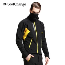 CoolChange Cycling Jersey Winter Thermal Fleece MTB Bicycle Windproof Jacket Outdoor Cycling Sportswear Long Sleeve Coat Jersey