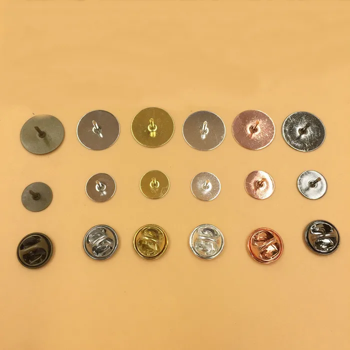 

50 Sets/lot 10mm 15mm Flat Base Butterfly Brooch Base Holder Metal Copper Brooch Pins Badge Holder For Jewelry Making Wholesale