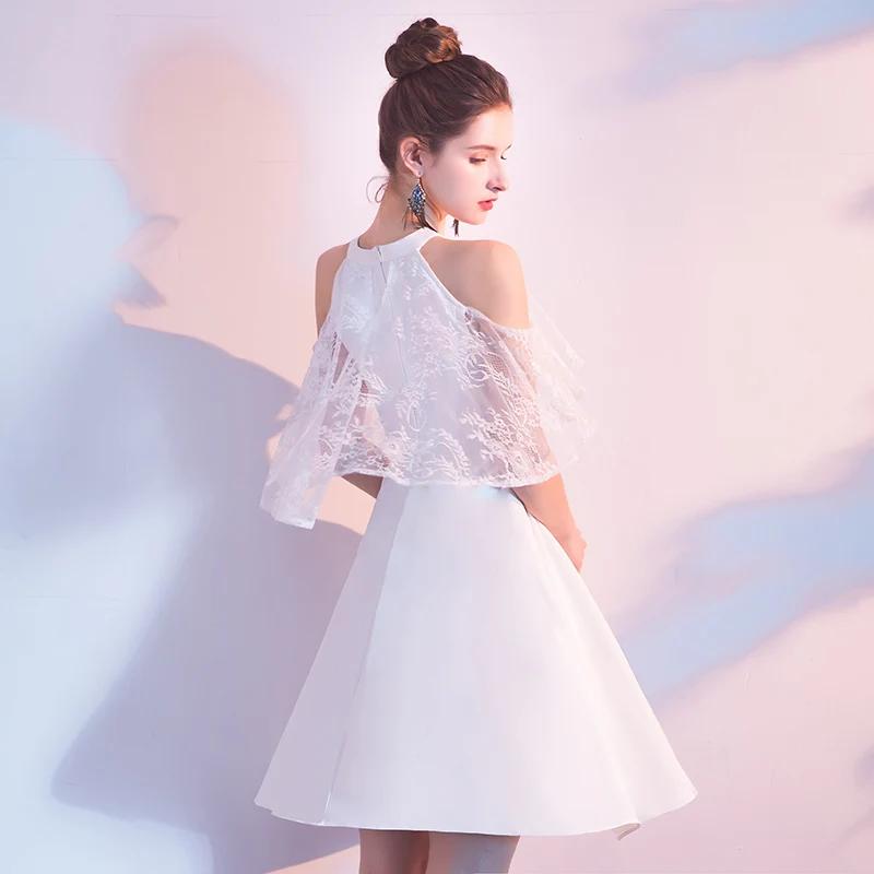 Винтажное короткое платье для выпускного вечера es vestido de festa сексуальный о-вырез белое нарядное платье длиной до колена вечерние праздничные платья для женщин