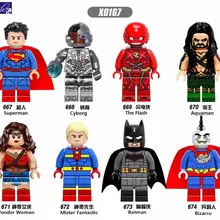 240 шт. X0167 Супер герои марвел Супермена cybog вспышки Аквамен Bizarro мистер фантастик Wonder Woman Building Block Игрушечные лошадки