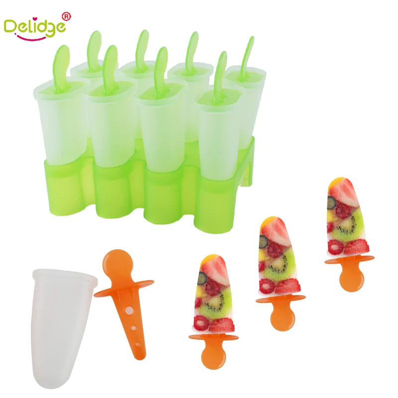 

Delidge 1pc 8grid Ice Cream Mold Popsicle Food Grade Pp DIY Fruit Chocolate Ice Cream Making Tools