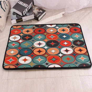 

byetee Modern Geometric Kitchen Mat PVC Area Rug Floormats for Bathroom Easy Cleaning 3 Sizes Doormats Toilet Tapete Rug