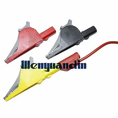 

2x Electrical Battery Clamp Insulated Alligator Clip 36A With 4mm Socket For Banana Plug