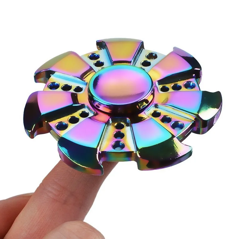 Rainbow-Heptagonal-Flower-Shape-Hand-Spinner-Metal-Fidget-Spinner-Relieves-Stress-Toy (2)