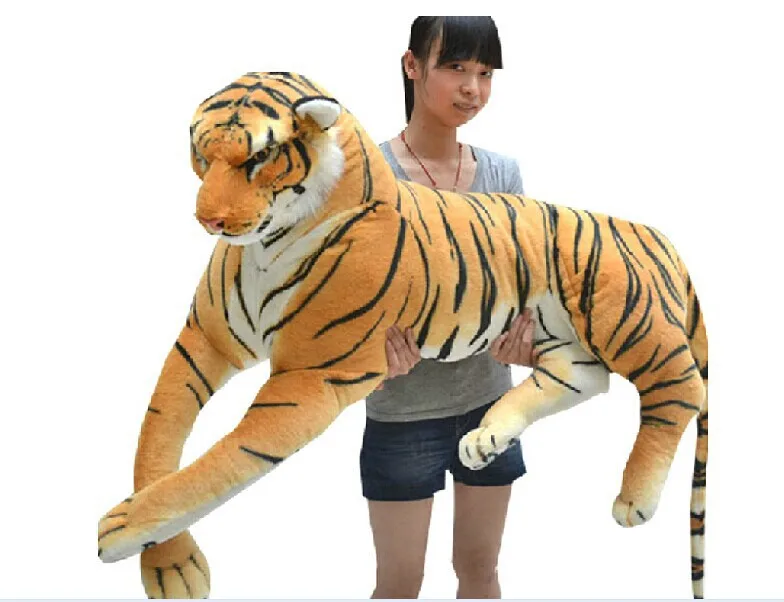 

huge lovely simulaiton tiger toy big yellow tiger doll new plush creative tiger doll gift about 130cm 0779