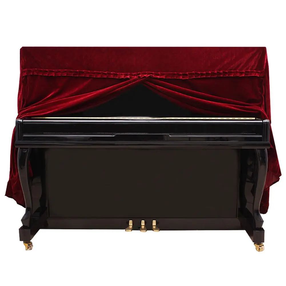 

BMDT-Practical Full Piano Cover pleuche Decorated with Macrame for Universal Upright Vertical Piano