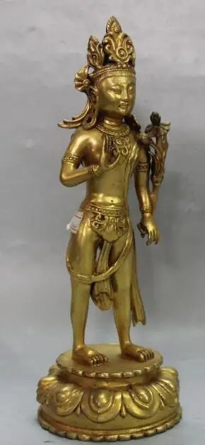 S5114 10 &quotКитайский буддизм фиолетовая бронза 24K Золотая подставка Лотос зеленый