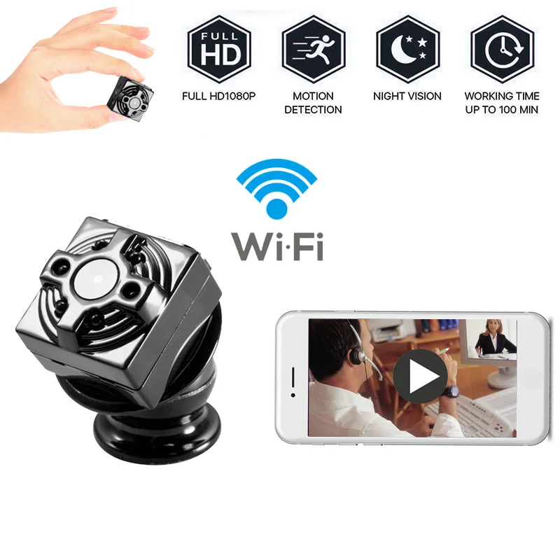 WIFI маленькая мини камера 1080P HD голосовое видео сенсор ночное видение Микро IP