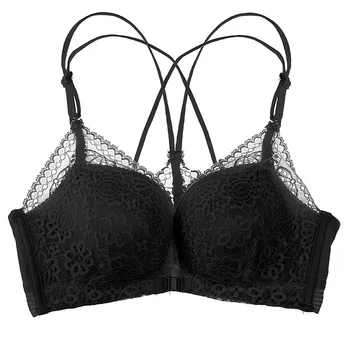 

Live Girl Wholesale New products Small chest Gathered Thickened Front buckle Beautiful back bra without rim underwear Lace bra