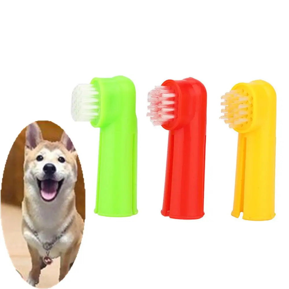 2 Pcs Finger Toothbrush Pet Dog Cat Oral Dental Cleaning Teeth Care