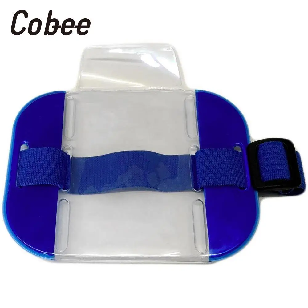 

Luxury quality Id Card Holder Transparent Arm Band Badge Card Sleeve High Visibility PVC Badge Holder Accessories