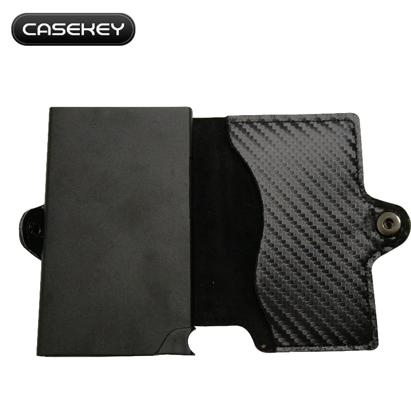 2019 CaseKey мужской бумажник из углеродного волокна с отделением для монет и RFID
