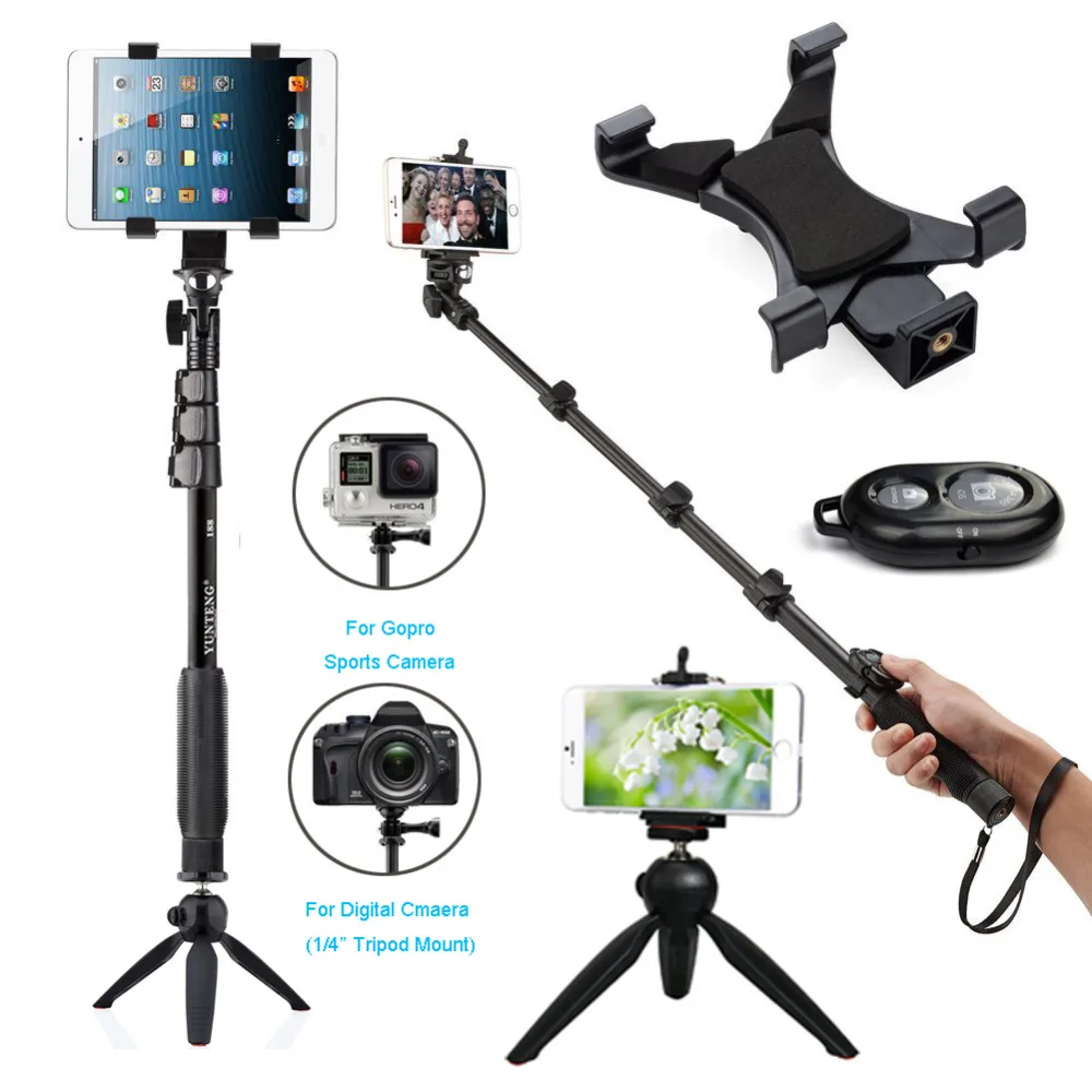 

Camera Bluetooth Remote+Tablet PC Holder For Samsung TAB/For HP+Self Stick YUNTENG Tripod Monopod For Sony Z5 Z3 Z2/For Iphone 7