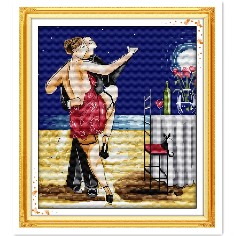 

Tango DMC Cross Stitch Fabric DIY Set Chinese Counted Cross Stitch Pattern Embroidery Cross Set Needlework Painting Home Decor